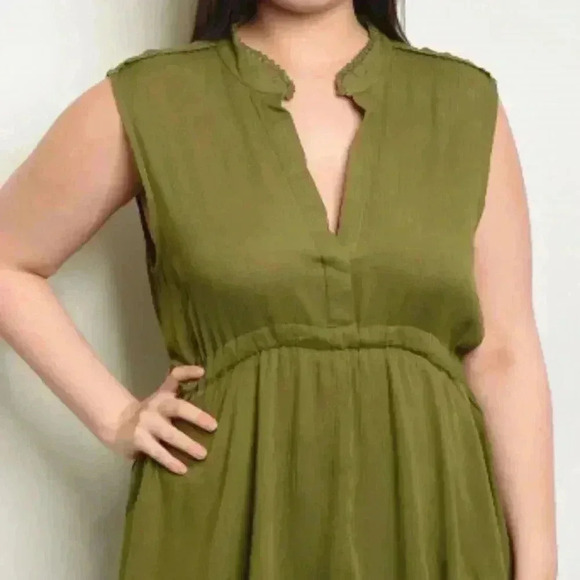 TOP PLUS SIZE TUNIC TOP - Green - Picture 3 of 3